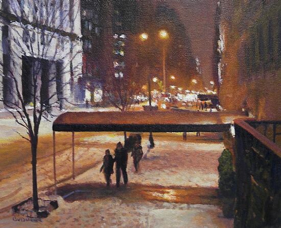 Evening Snow Showers, 5th Avenue, NYC