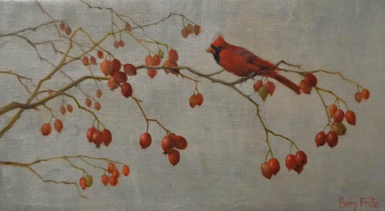 Cardinal and Rosehips