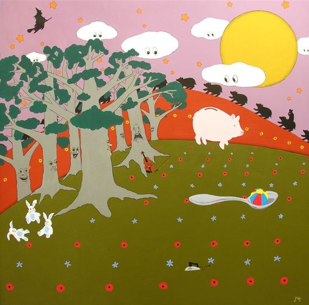 June, Moon, Spoon Cartoon - with Bunnies
